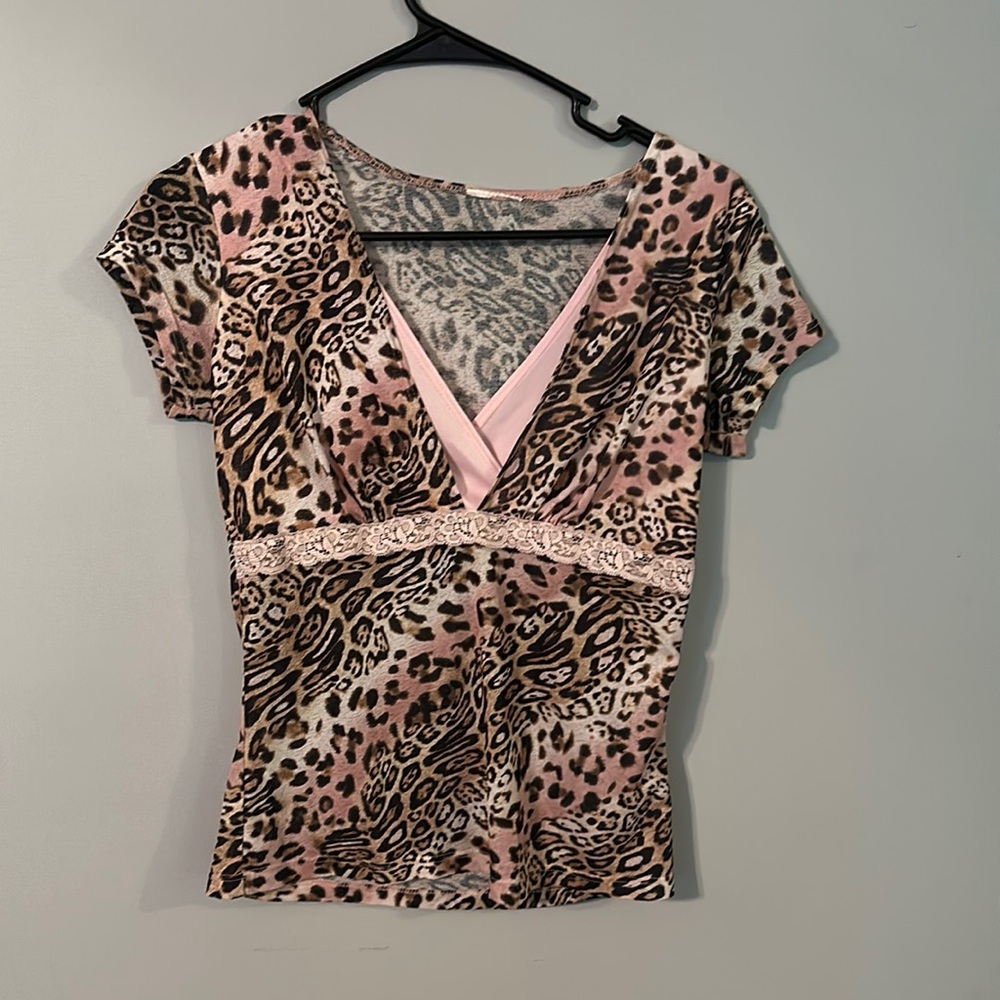 Y2K style leopard print /w lace top! 💋